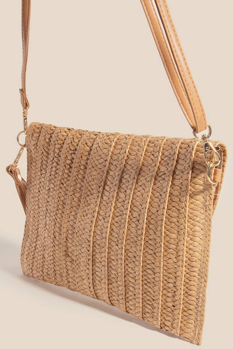 Layered Paper Braided Envelope Clutch Bag: TA
