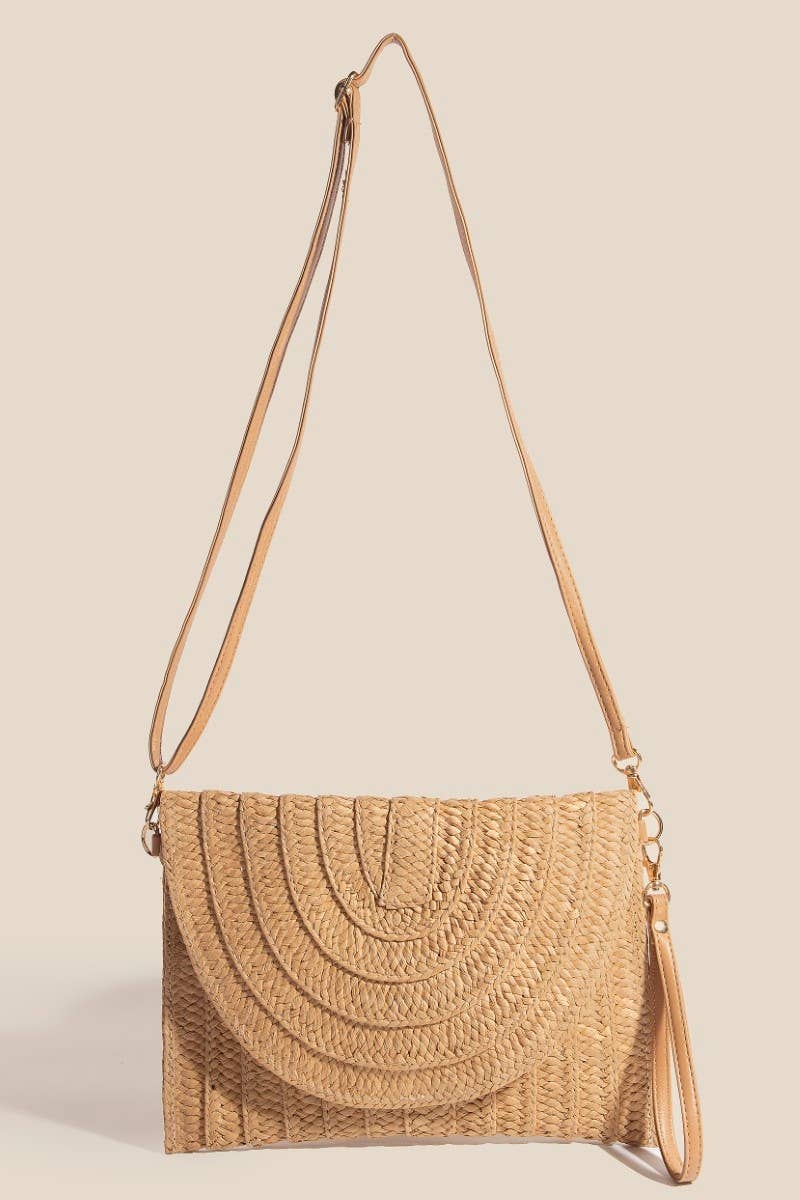 Layered Paper Braided Envelope Clutch Bag: TA
