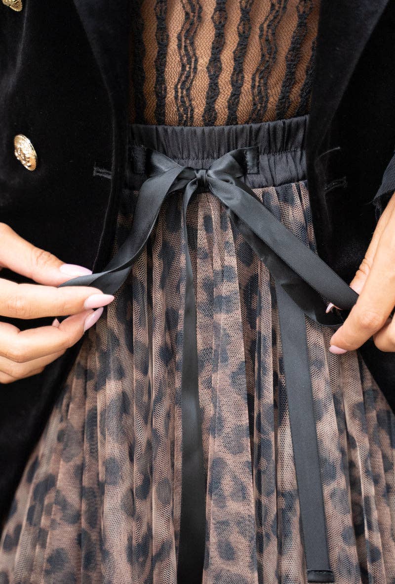 Aria tulle skirt in large leopard print