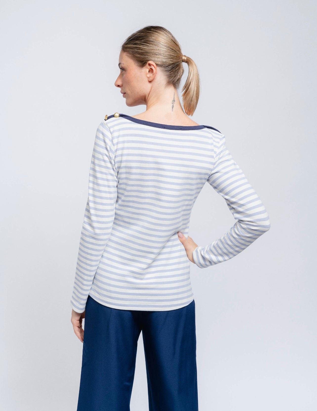 Striped Boat Neck Tee