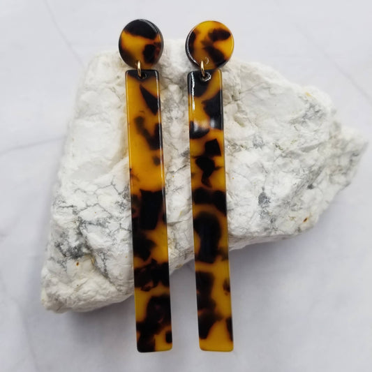 Acrylic Leopard Bar Earrings