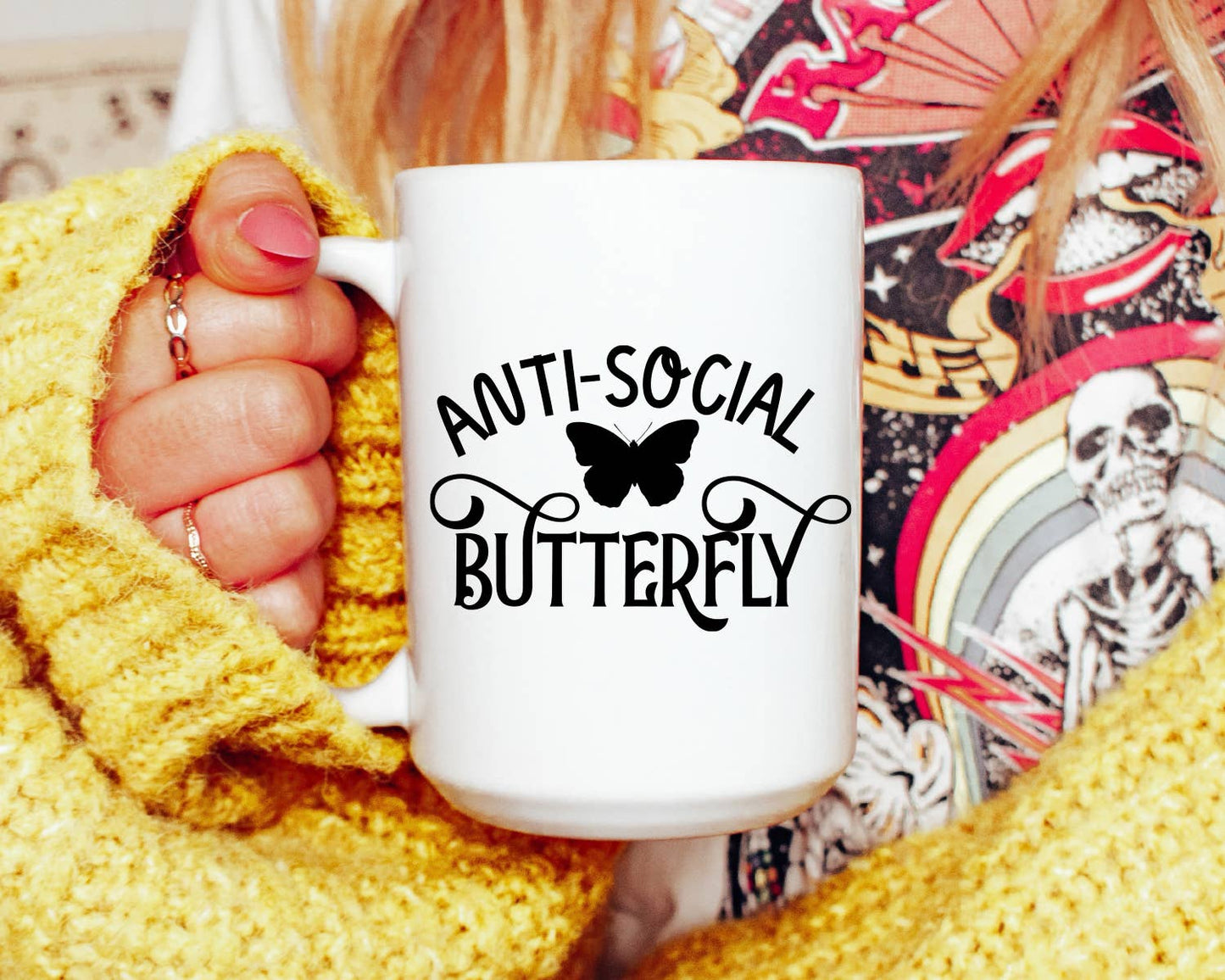 Anti Social Butterfly Coffee Mug