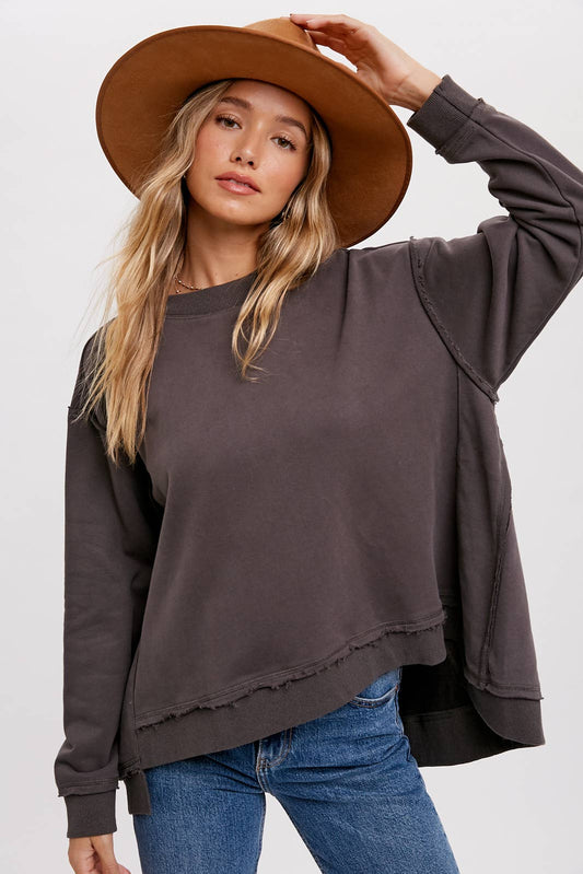 CREWNECK OVERSIZED SWEATSHIRT : ASH
