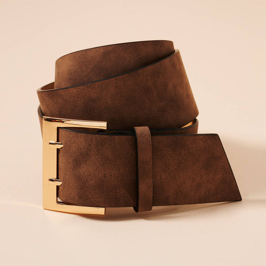 Wide Suede Waist Belt: HAZEL / ONE SIZE
