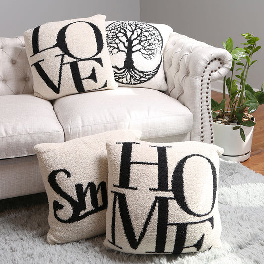 Luxury Soft Lettering Cushion Cover